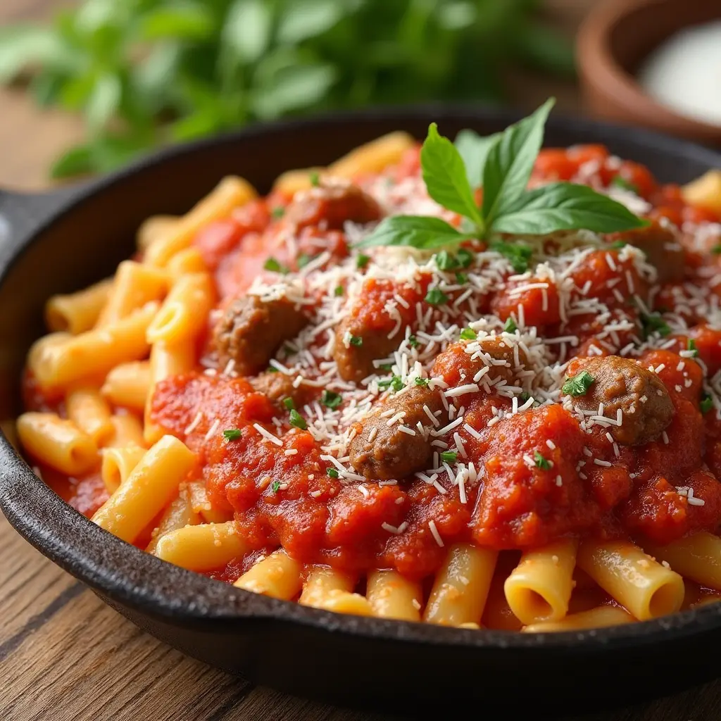 Beef Pasta in Tomato Sauce