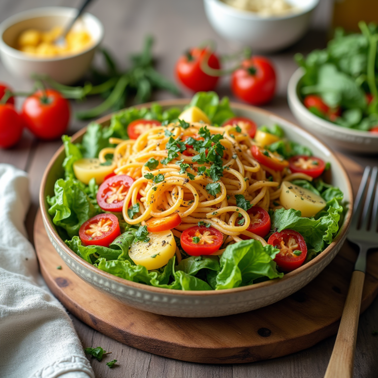 Vibrant Veggie & Pasta Layered Salad